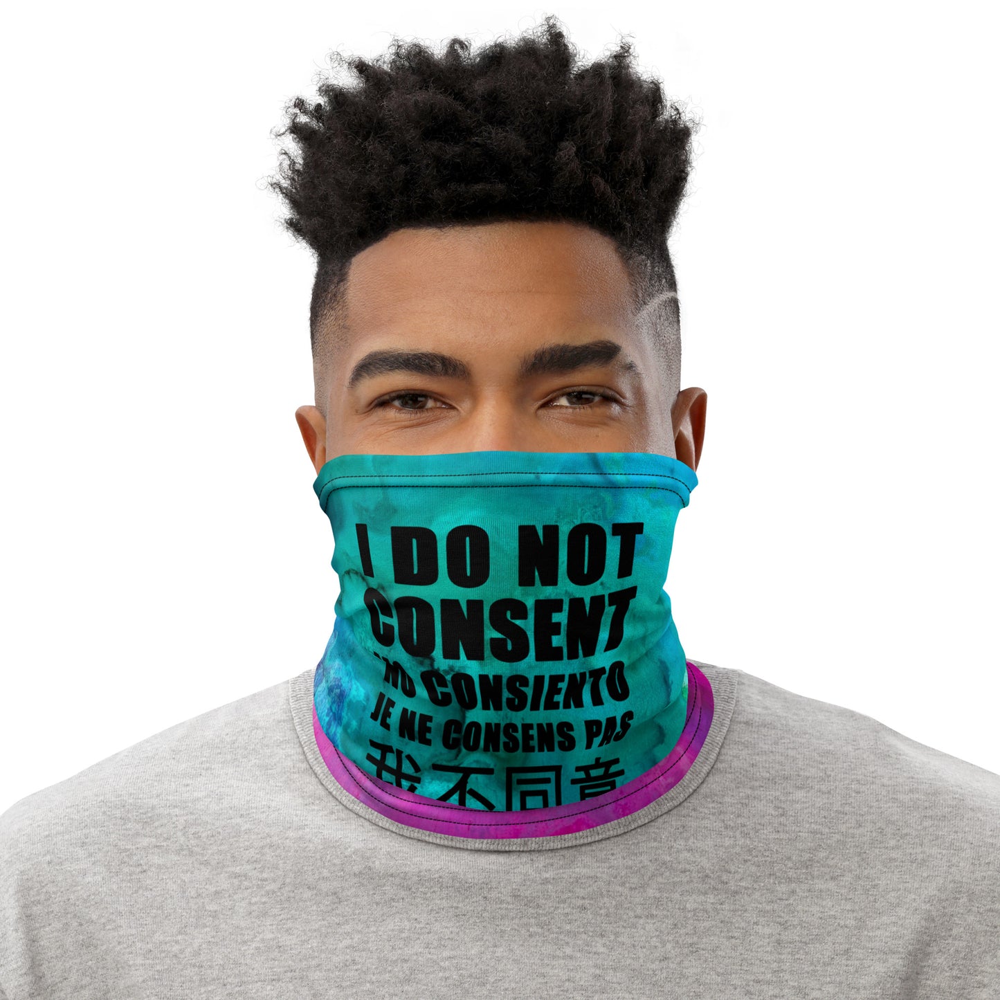 "I DO NOT CONSENT" Neck Gaiter: Watercolor Edition