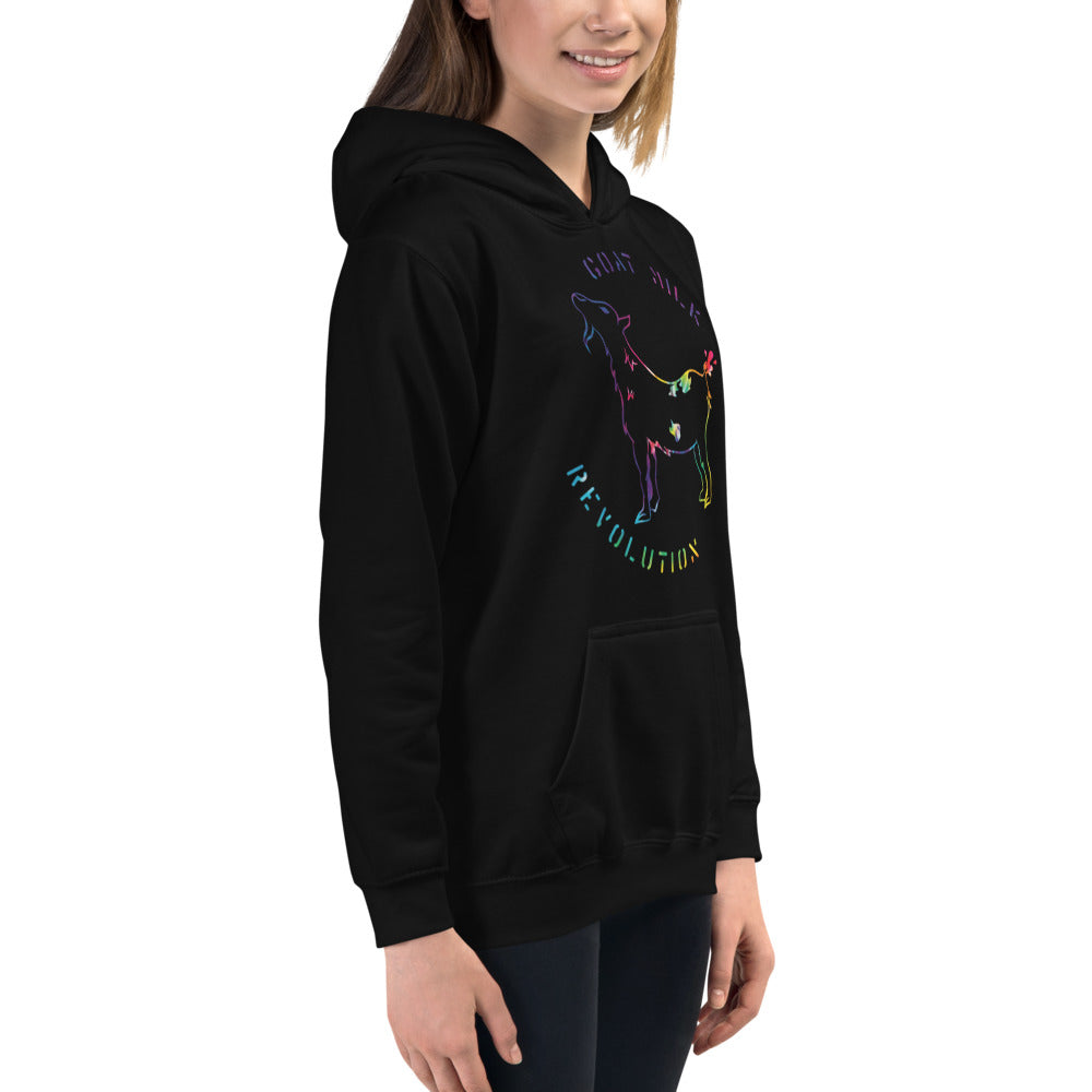 "Goat Milk Revolution" Kids Hoodie (Tie-Dye Logo)
