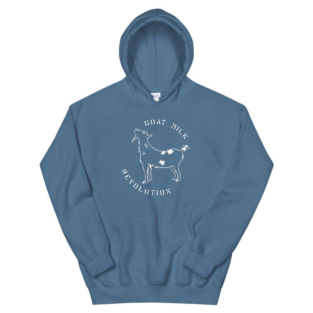 "Goat Milk Revolution" Unisex Hoodie (White Logo)