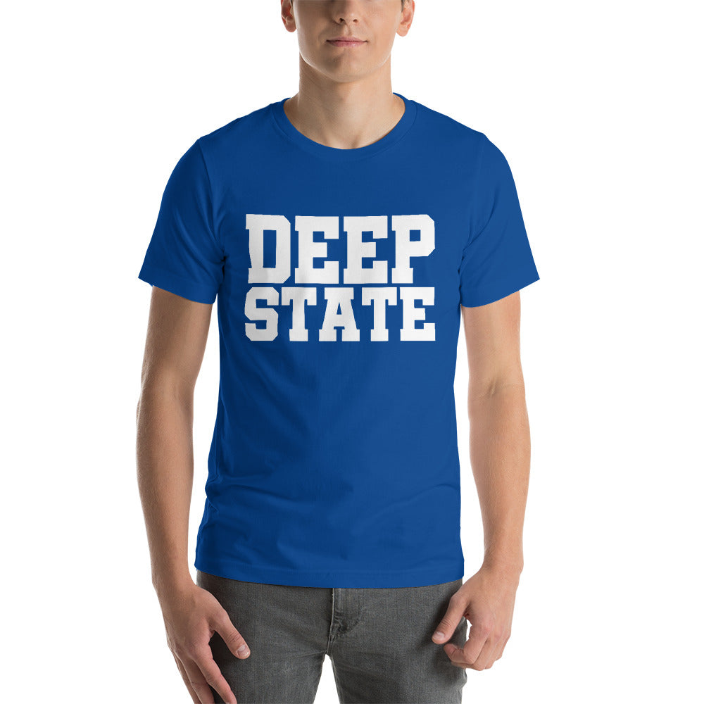 "DEEP STATE" Collegiate Font Short-Sleeve Unisex T-Shirt