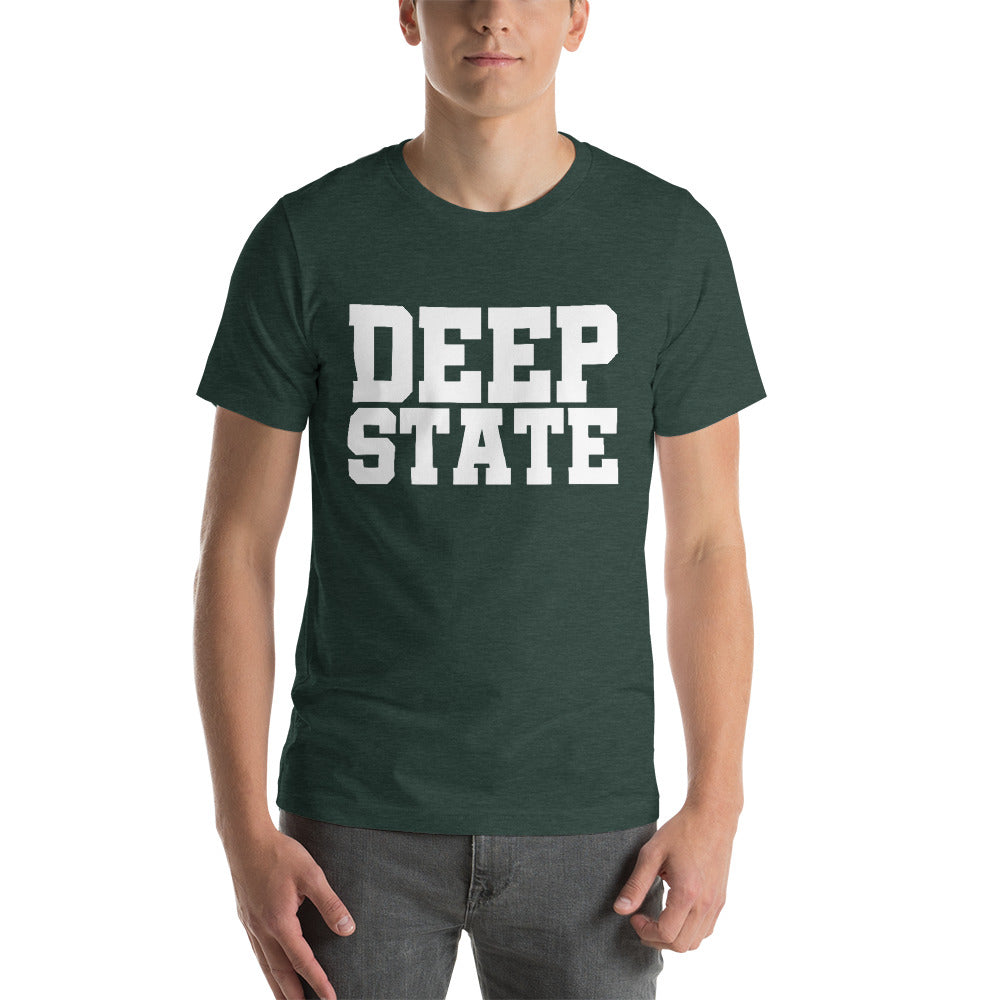 "DEEP STATE" Collegiate Font Short-Sleeve Unisex T-Shirt