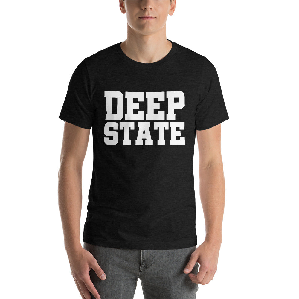 "DEEP STATE" Collegiate Font Short-Sleeve Unisex T-Shirt