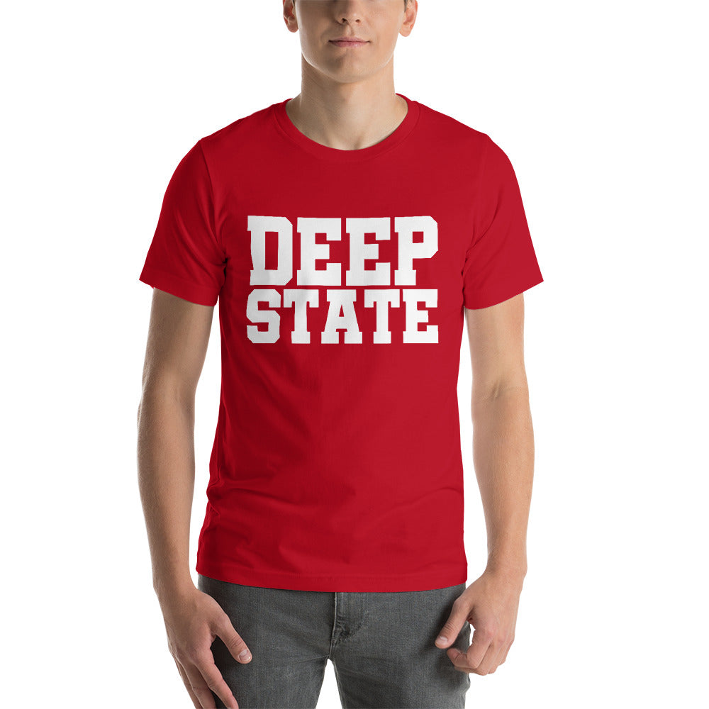 "DEEP STATE" Collegiate Font Short-Sleeve Unisex T-Shirt