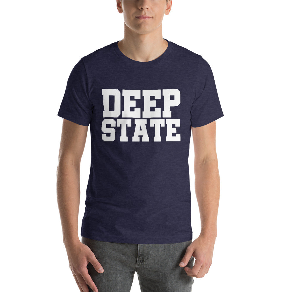 "DEEP STATE" Collegiate Font Short-Sleeve Unisex T-Shirt