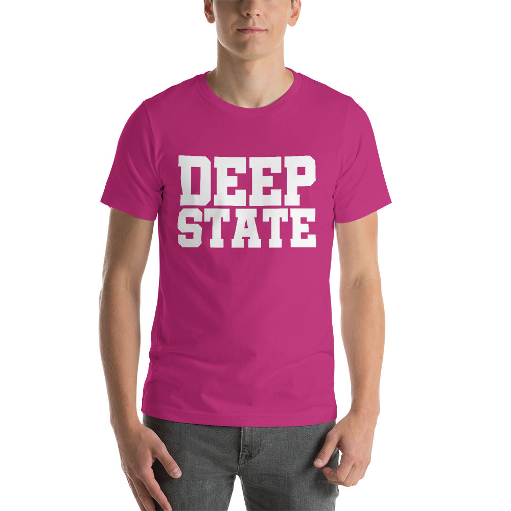"DEEP STATE" Collegiate Font Short-Sleeve Unisex T-Shirt