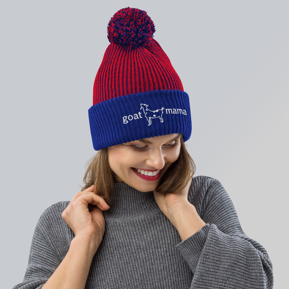 "goat mama" Pom-Pom Beanie