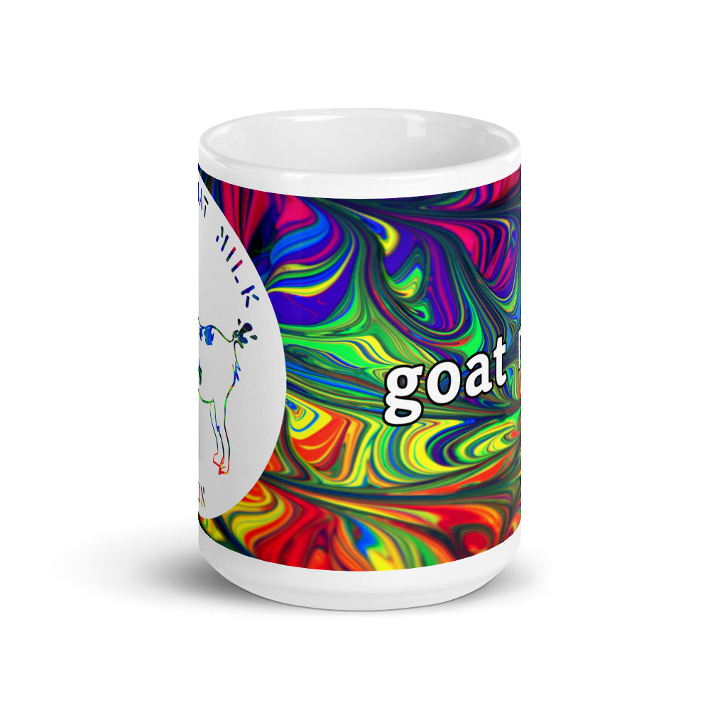 Goat Milk Revolution Mug: "goat milk?" Psychedelic Edition