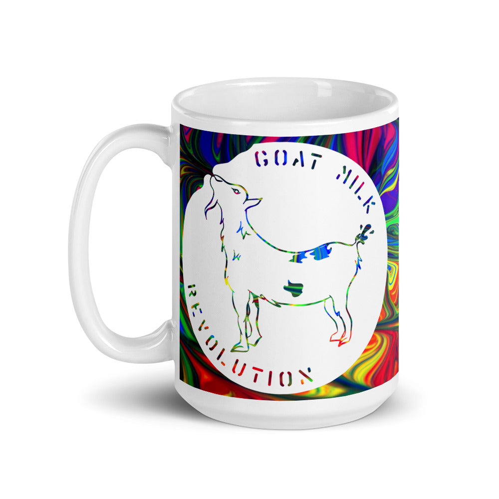 Goat Milk Revolution Mug: "goat milk?" Psychedelic Edition