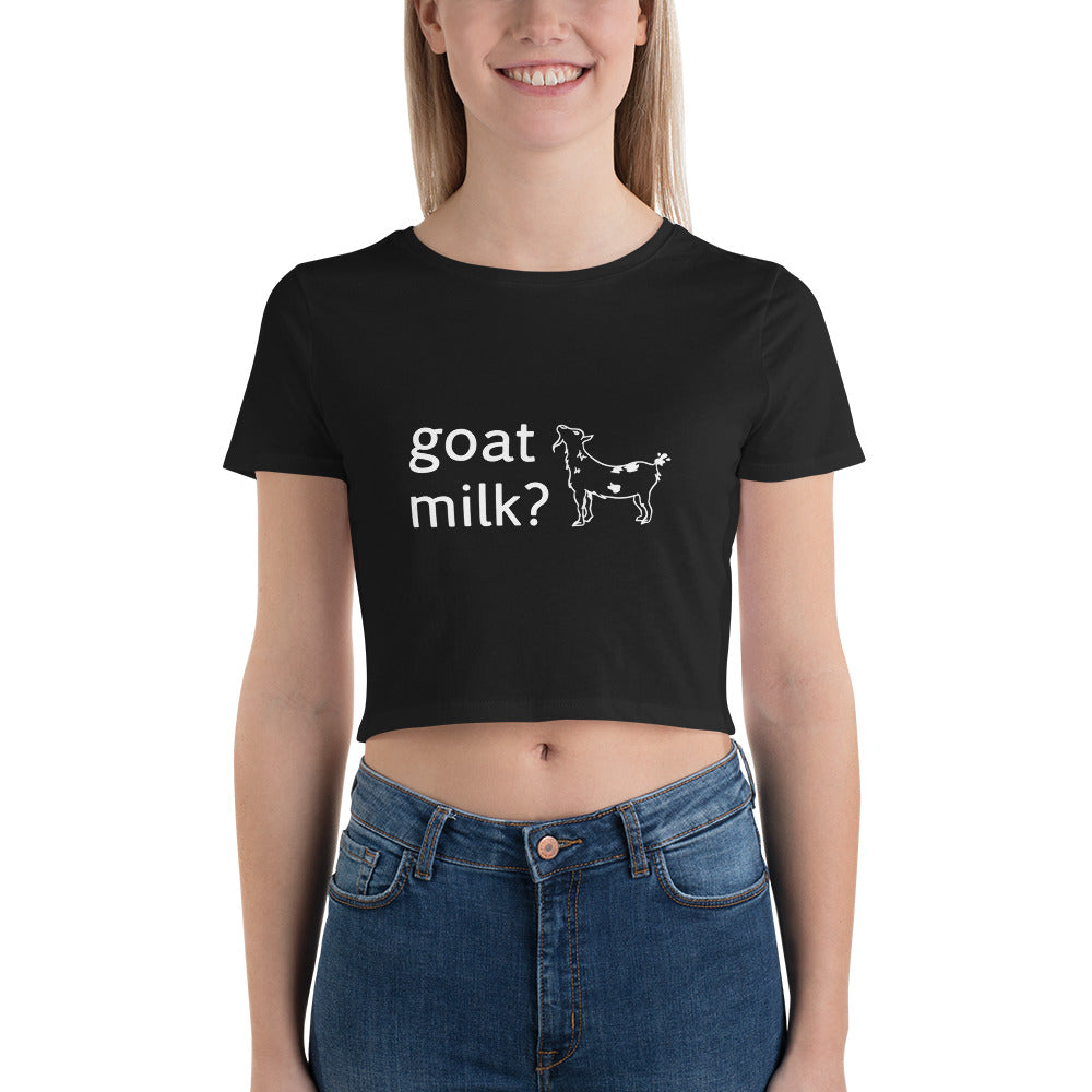 "goat milk?" Women’s Crop Tee