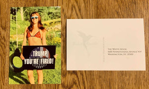 "TRUMP, YOU'RE FIRED" Pre-Addressed Postcards
